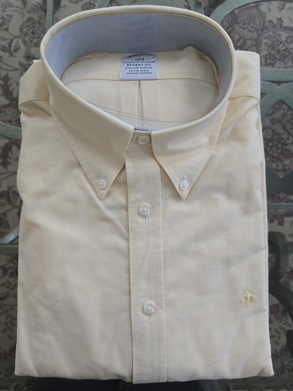 Brooks Brothers Pale Yellow Button-Down Oxford Shirt